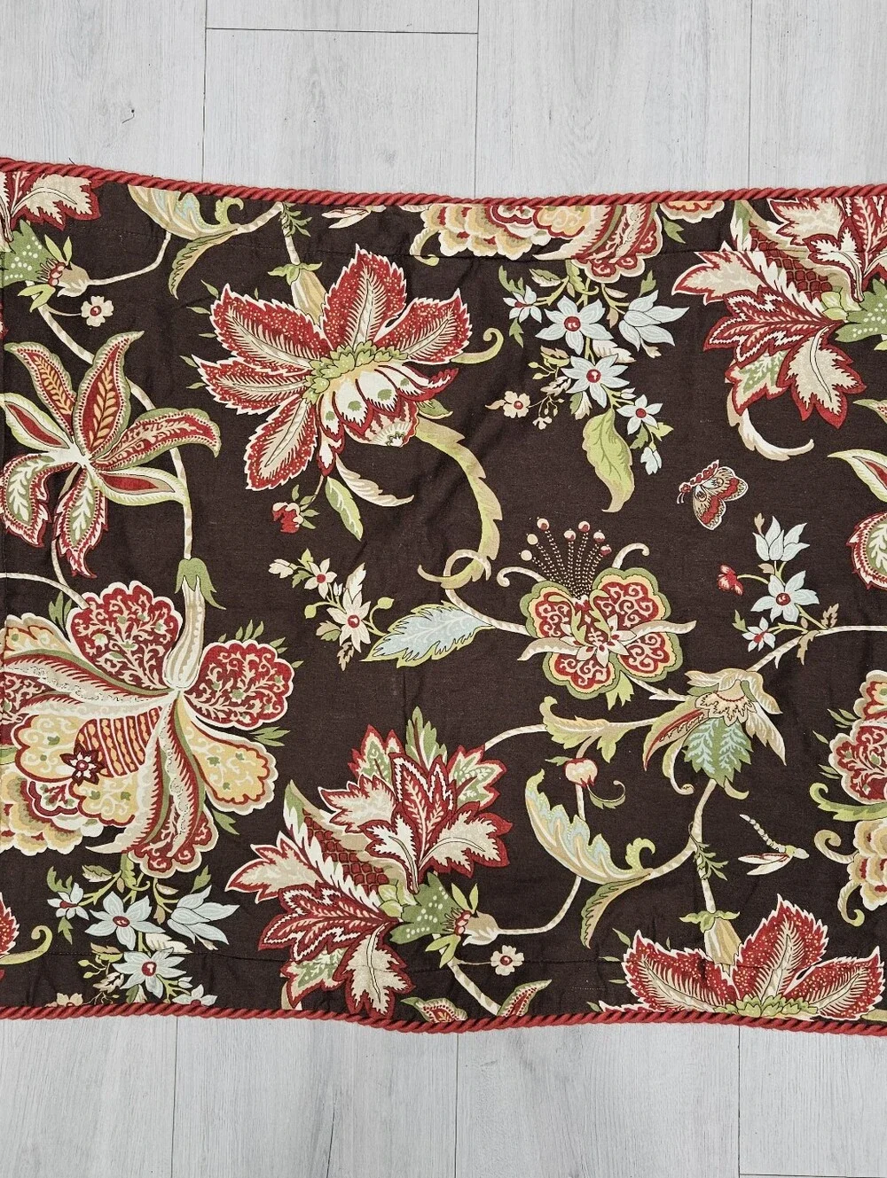Cote Couture MULHOUSE Rose Tree STD Pillow Shams Brown Floral Rope Trim Autumn 2